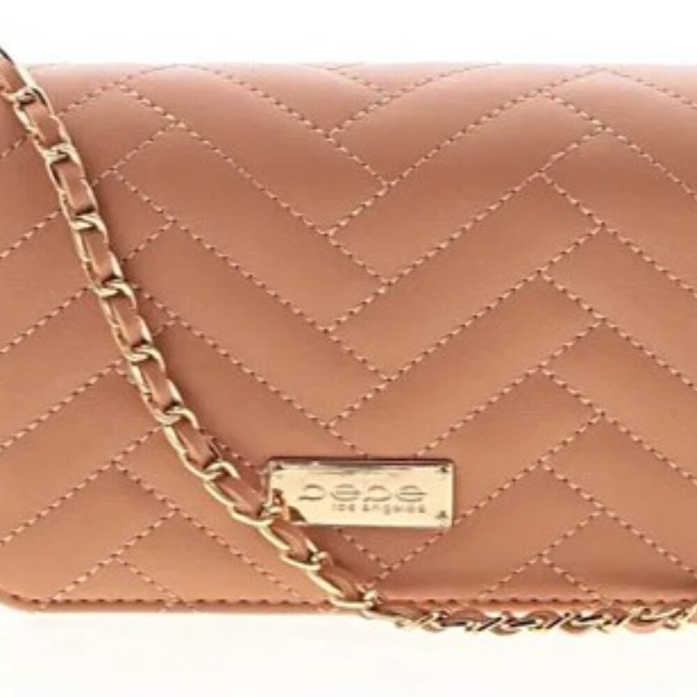 NWT Bebe Sophia Quilted Crossbody - Nude